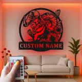 Custom Ram Led Light Metal Wall Art Personalized Gift for Nature Lovers Rustic Home Decor