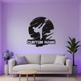 Personalisiertes Karate Metallschild | LED-Kämpfer-Silhouette für Dojo & Jugendzimmer | Individuelle Kampfsport-Dekoration