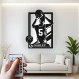 Insegna in metallo personalizzata con luce LED per giocatore di basket - Regalo sportivo per atleti e decorazione per sala giochi 2