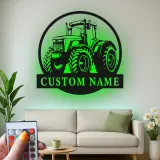 Cartel de metal LED de tractor personalizado Regalo para agricultores Decoración rústica para granero o sala de estar