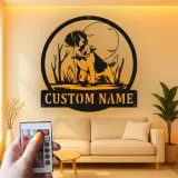 Cartel de metal LED Beagle personalizado Regalo para amantes de los perros Decoración de sala 2