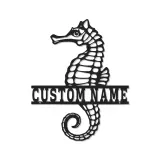 Panneau Métal LED Hippocampe Personnalisé | Décoration Murale Nautique Personnalisée | Décor Maison Côtière & Cadeau pour Amoureux de l'Océan