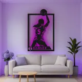 Cartel de metal LED personalizado de jugador de baloncesto - Regalo deportivo para atletas - Decoración de sala de juegos 2
