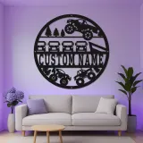 Personalized Monster Truck Sign | LED Metal Wall Art | Custom 4x4 Garage Decor for Man Cave | Off-Road Adventure Gift