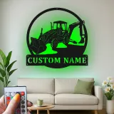 Cartel de metal LED personalizado de excavadora para regalo de entusiasta de la construcción