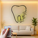 Custom Tooth Led Light Metal Wall Art Personalized Dentist Gift Office Decor for Dental Professionals