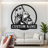 Insegna in metallo personalizzata per cacciatori | Arte da parete LED Labrador Retriever | Decorazione per man cave da cacciatore