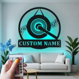 Insegna in metallo LED a forma di disco in vinile personalizzata, regalo per amanti della musica, decorazione per studio