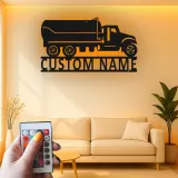 Personalisierte LED-Metall-Wandkunst mit Muldenkipper – Geschenk für Lkw-Fans, Garage oder Männerhöhle 10