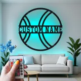 Cartel de metal LED personalizado de baloncesto, regalo deportivo para atletas, decoración de sala de juegos 1