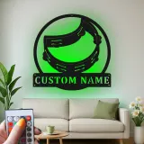 Personalized Tambourine Sign | LED Metal Wall Art for Music Room | Custom Musician Nameplate | Percussionist Gift