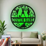 Insegna in metallo LED personalizzata per cheerleader - Regalo per adolescenti per camera da letto o decorazione per palestra