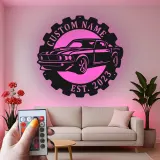 Cartel de metal LED de coche clásico personalizado regalo para entusiastas de coches decoración de garaje