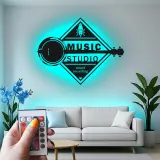 Personalisierte LED-Metallschild Banjo | Vintage Musikstudio-Dekor | Matte schwarze Wandkunst | Retro-Geschenk für Musiker