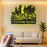 Décoration murale en métal personnalisée avec animaux de la ferme et rétroéclairage