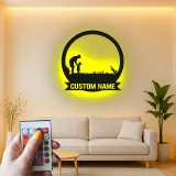 Arte da parete LED in metallo da golf personalizzata | Insegna personalizzata padre e figlio | Regalo per papà golfista | Decorazione man cave e home bar