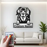 Custom Bernese Mountain Dog Led Light Metal Wall Art Personalized Dog Lover Gift Living Room Pet Decor