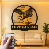 Insegna in metallo LED gru personalizzata regalo per amanti della natura decorazione elegante per soggiorno