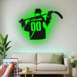 Cartel LED personalizado de jugador de hockey | Decoración mural de metal a medida | Decoración para habitación de aficionados al deporte y regalo para deportistas