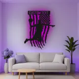 Décoration murale en métal personnalisée avec éclairage LED pour joueur de basketball - Cadeau sportif pour athlètes