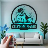 Cartel de metal LED Beagle personalizado Regalo para amantes de los perros Decoración de sala 2