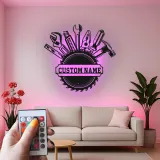Décoration murale en métal LED personnalisée pour bricoleur - Cadeau pour garage et atelier