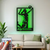 Insegna in metallo personalizzata con luce LED per giocatore di pallavolo - Regalo per atleti e decorazione per stanza sportiva
