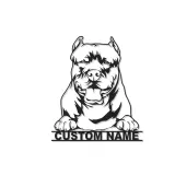 Custom Pit Bull LED Metal Sign | Personalized Dog Silhouette Decor | Pet Memorial Wall Art | Unique Gift for Dog Lovers