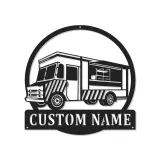 Insegna LED per food truck | Arte da parete in metallo su misura per ristoranti e cucine | Targa personalizzata con nome dello chef
