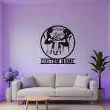 Cartel personalizado para salón de uñas | Decoración mural LED de metal para estudio | Silueta retroiluminada personalizada de técnica de uñas | Rotulación elegante para negocios