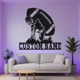 Custom Football Player LED Sign | Personalized Metal Wall Art for Teen Room | Sports Fan Gift | Athlete Decor