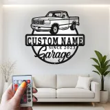 Cartel de metal LED personalizado de Camioneta Pickup, regalo de garaje para él, decoración para cueva de hombres