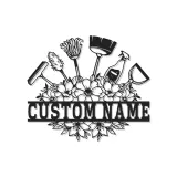 Custom Cleaning Tools Led Light Metal Wall Art Personalized Housewarming Gift Laundry Room Decor
