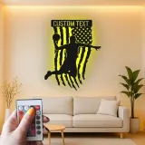 Décoration murale en métal personnalisée avec éclairage LED pour joueur de basketball - Cadeau sportif pour athlètes