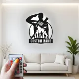 Insegna LED Silhouette Soldato Personalizzata | Insegna in Metallo Fatta a Mano | Tributo Patriottico ai Militari e Regalo per Veterani