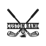 Enseigne de golf personnalisée avec LED | Décoration murale en métal sur mesure pour man cave | Plaque prénom golfeur | Déco club de golf