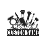 Panneau pour maquilleur personnalisé | Décoration murale en métal LED pour salon de beauté | Décor de vanité avec nom personnalisé | Panneau de logo d'entreprise MUA