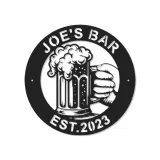 Décoration murale en métal personnalisée Chope de Bière avec Rétroéclairage - Cadeau de Bar pour Lui, Décor de Bar à Domicile ou de Cave à Hommes