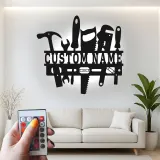 Custom Handyman Tools Sign | LED Metal Wall Art | Personalized Carpenter Workshop Decor | Industrial Garage Plaque