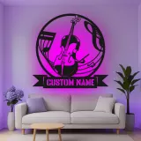 Insegna in metallo LED a forma di violino personalizzata, regalo per musicisti, decorazione per stanza musicale per amanti della musica