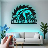 Custom Tool Set Led Light Metal Wall Art Personalized Gift for Handyman Garage Workshop Decor 4