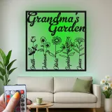 Personalisiertes Omas Garten Schild | Individuelle Metall-Wandkunst mit LED-Lichtern | Familienname-Dekoration | Geschenk für Oma