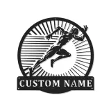 Custom Runner Name Sign | LED Metal Wall Art for Gym & Home | Personalized Track Athlete Gift | Sprint Silhouette Decor