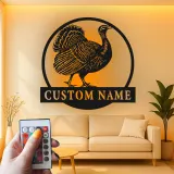 Cartel de metal LED personalizado de pavo para regalo de acción de gracias, decoración para cocina o comedor