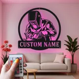 Cartel de metal LED personalizado para soldadores, regalo para mecánicos, decoración de taller