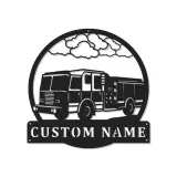 Personalized Fire Truck LED Sign | Custom Firefighter Gift | Metal Wall Art for Fire Station Decor