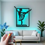 Insegna in metallo LED ballerina personalizzata, regalo di danza per amanti del balletto, decorazione per camera da letto o studio di danza