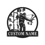 Insegna in metallo LED personalizzata per cacciatori di archi - Regalo per appassionati di tiro con l'arco - Decorazione per man cave 2
