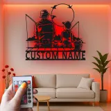 Custom Fishing LED Metal Wall Art | Personalized Father & Son Decor | Lake House & Cabin Gift