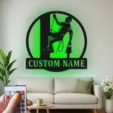 Insegna LED Personalizzata per Lineman | Insegna in Metallo Personalizzata | Regalo per Elettricista | Decorazione per Man Cave